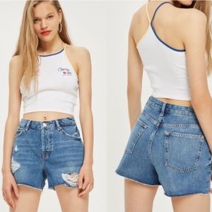 Topshop Moto "Ashley" Vintage Mid-rise Jean Shorts